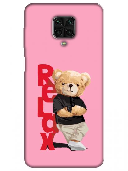 Redmi Note 9 Pro Teddy Bear Relax Pembe Telefon Kılıfı