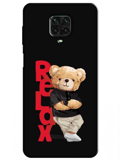 Redmi Note 9 Pro Teddy Bear Relax Siyah Telefon Kılıfı