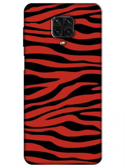 Redmi Note 9 Pro Zebra Desen Kırmızı Telefon Kılıfı