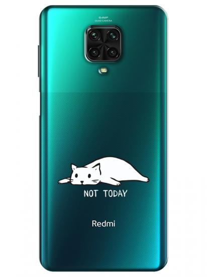 Redmi Note 9 Pro Not Today Kedi Şeffaf Telefon Kılıfı