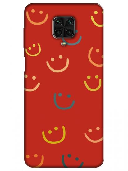 Redmi Note 9 Pro Emoji Gülen Yüz Kırmızı Telefon Kılıfı