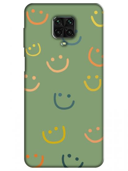 Redmi Note 9 Pro Emoji Gülen Yüz Yeşil Telefon Kılıfı