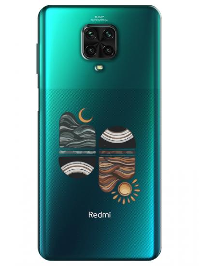 Redmi Note 9 Pro Sunset Wave Şeffaf Telefon Kılıfı