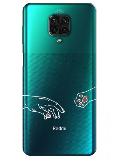 Redmi Note 9 Pro Hand And Paw Şeffaf Telefon Kılıfı