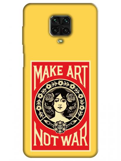 Redmi Note 9 Pro Make Art Not War Sarı Telefon Kılıfı