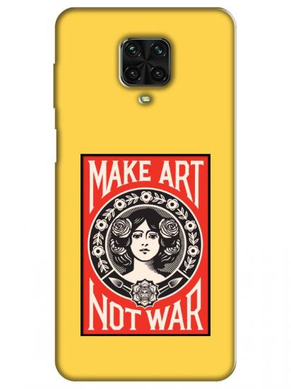 Redmi Note 9 Pro Make Art Not War Sarı Telefon Kılıfı