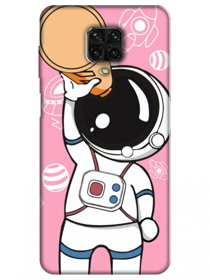 Redmi Note 9 Pro Astronot Pembe Telefon Kılıfı