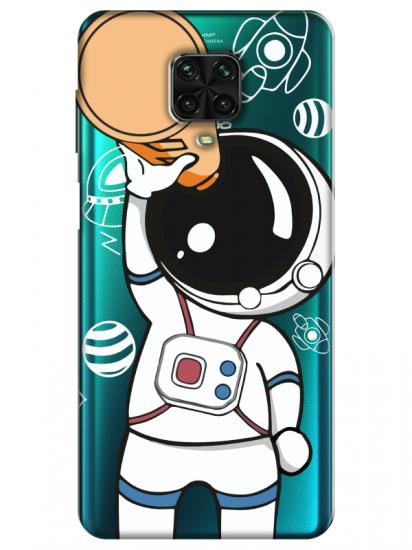 Redmi Note 9 Pro Astronot Şeffaf Telefon Kılıfı