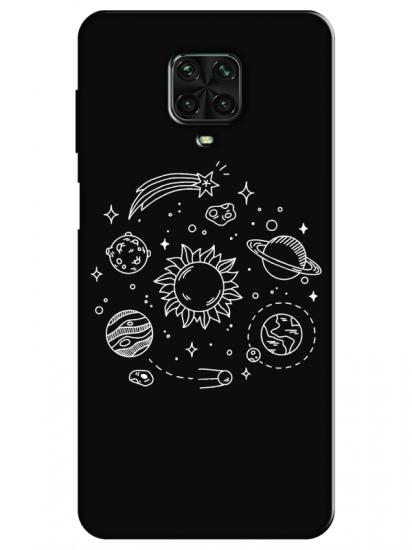 Redmi Note 9 Pro Gezegen Siyah Telefon Kılıfı