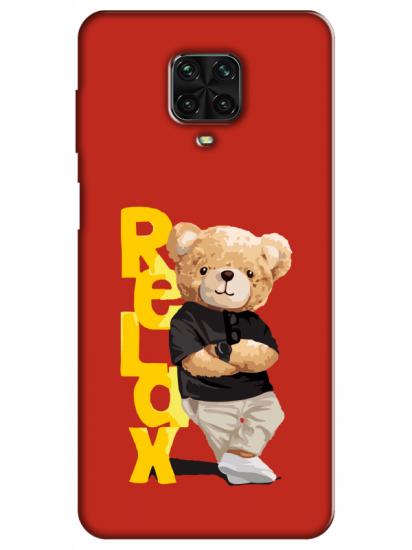 Redmi Note 9S Teddy Bear Relax Kırmızı Telefon Kılıfı