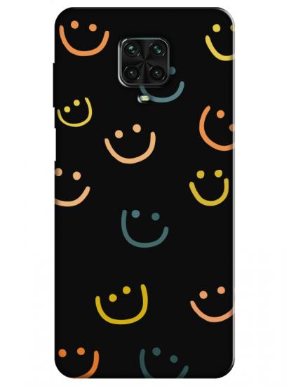 Redmi Note 9S Emoji Gülen Yüz Siyah Telefon Kılıfı