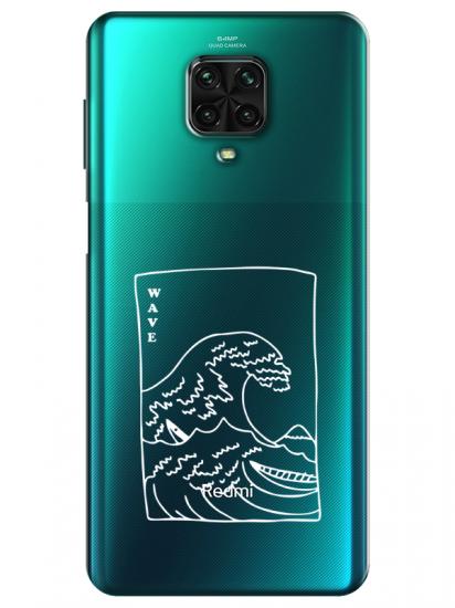 Redmi Note 9S Kanagawa Wave Şeffaf Telefon Kılıfı