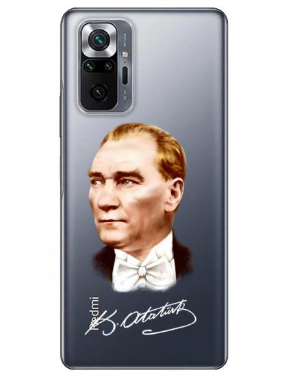 Redmi Note 10 Pro Atatürk İmzalı Şeffaf Telefon Kılıfı