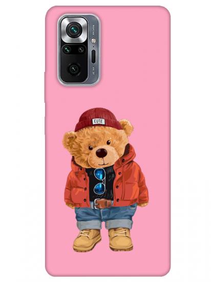 Redmi Note 10 Pro Teddy Bear Pembe Telefon Kılıfı