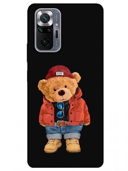 Redmi Note 10 Pro Teddy Bear Siyah Telefon Kılıfı