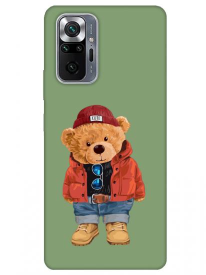 Redmi Note 10 Pro Teddy Bear Yeşil Telefon Kılıfı