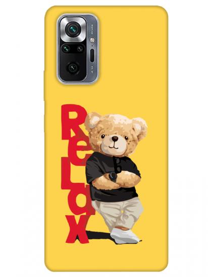 Redmi Note 10 Pro Teddy Bear Relax Sarı Telefon Kılıfı