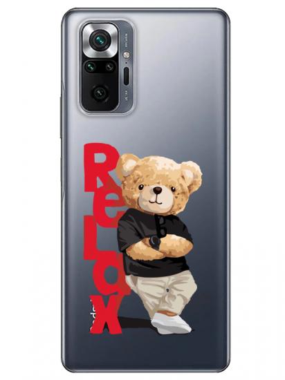 Redmi Note 10 Pro Teddy Bear Relax Şeffaf Telefon Kılıfı