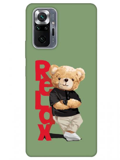 Redmi Note 10 Pro Teddy Bear Relax Yeşil Telefon Kılıfı