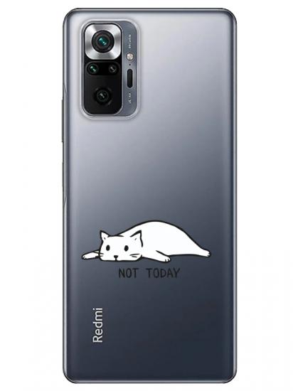 Redmi Note 10 Pro Not Today Kedi Şeffaf Telefon Kılıfı