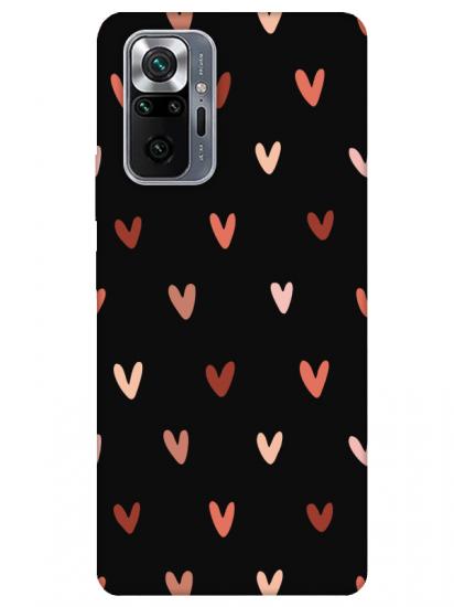 Redmi Note 10 Pro Kalp Desen Siyah Telefon Kılıfı
