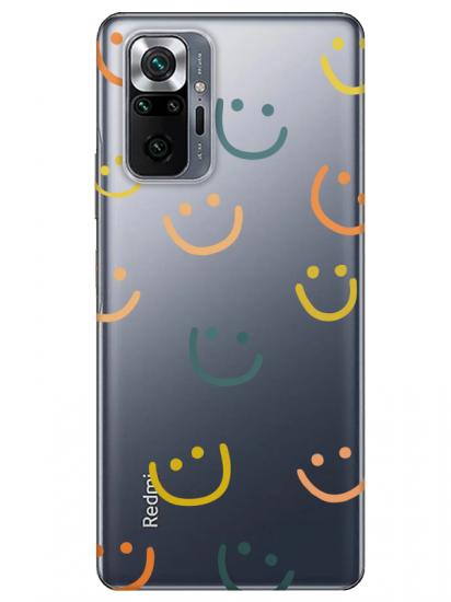 Redmi Note 10 Pro Emoji Gülen Yüz Şeffaf Telefon Kılıfı