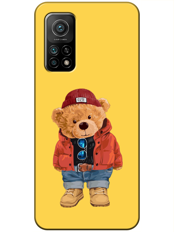 Xiaomi%20Mi%2010T%20Teddy%20Bear%20Sarı%20Telefon%20Kılıfı