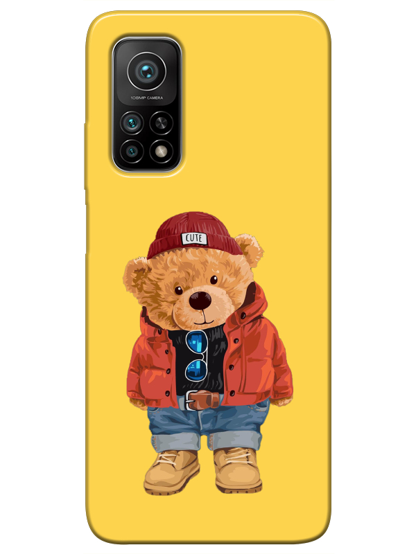 Xiaomi%20Mi%2010T%20Pro%20Teddy%20Bear%20Sarı%20Telefon%20Kılıfı