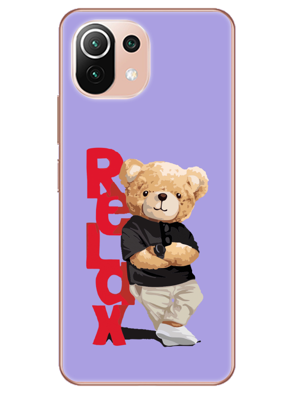 Xiaomi%20Mi%2011%20Teddy%20Bear%20Relax%20Lila%20Telefon%20Kılıfı