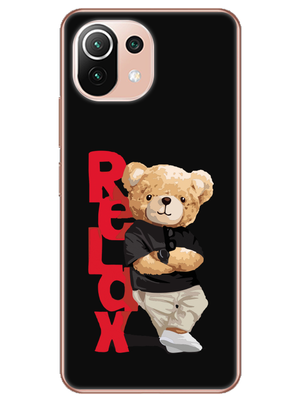 Xiaomi%20Mi%2011%20Teddy%20Bear%20Relax%20Siyah%20Telefon%20Kılıfı