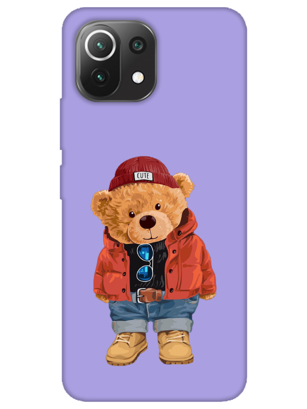 Xiaomi%20Mi%2011%20Lite%20Teddy%20Bear%20Lila%20Telefon%20Kılıfı