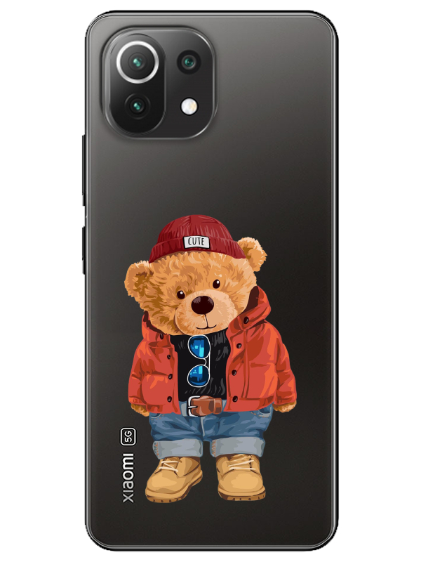 Xiaomi%20Mi%2011%20Lite%20Teddy%20Bear%20Şeffaf%20Telefon%20Kılıfı