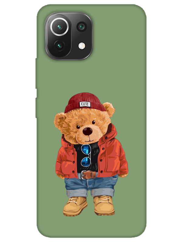 Xiaomi%20Mi%2011%20Lite%20Teddy%20Bear%20Yeşil%20Telefon%20Kılıfı