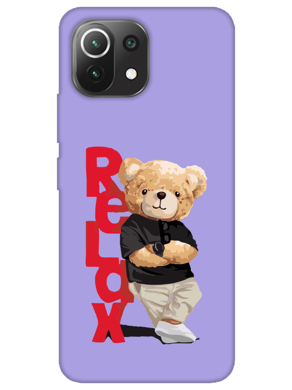 Xiaomi%20Mi%2011%20Lite%20Teddy%20Bear%20Relax%20Lila%20Telefon%20Kılıfı