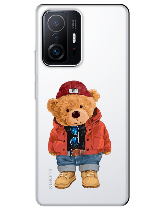 Xiaomi%20Mi%2011T%20Teddy%20Bear%20Şeffaf%20Telefon%20Kılıfı