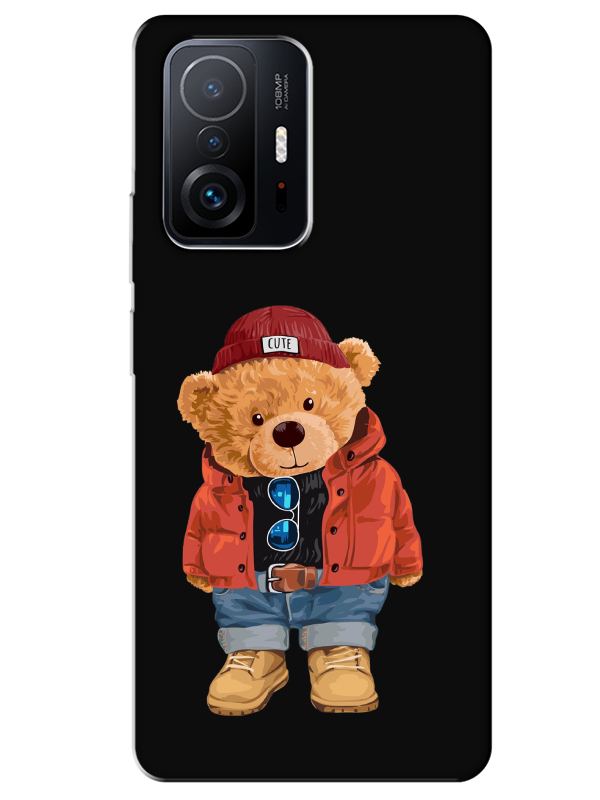 Xiaomi%20Mi%2011T%20Teddy%20Bear%20Siyah%20Telefon%20Kılıfı