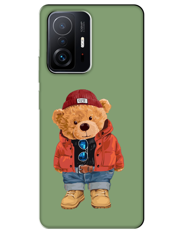 Xiaomi%20Mi%2011T%20Teddy%20Bear%20Yeşil%20Telefon%20Kılıfı