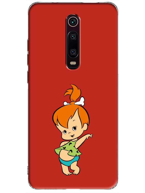 Xiaomi%20Mi%209T%20Taş%20Devri%20Kız%20Bebek%20Kırmızı%20Telefon%20Kılıfı