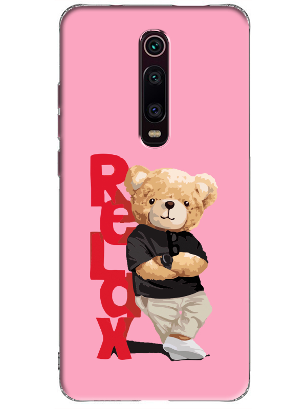 Xiaomi%20Mi%209T%20Teddy%20Bear%20Relax%20Pembe%20Telefon%20Kılıfı