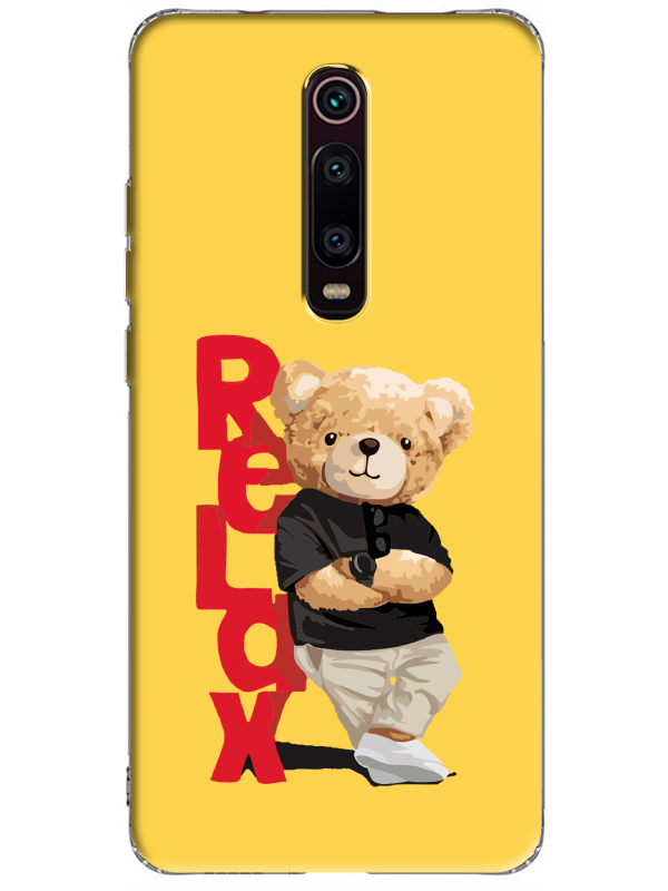 Xiaomi%20Mi%209T%20Teddy%20Bear%20Relax%20Sarı%20Telefon%20Kılıfı