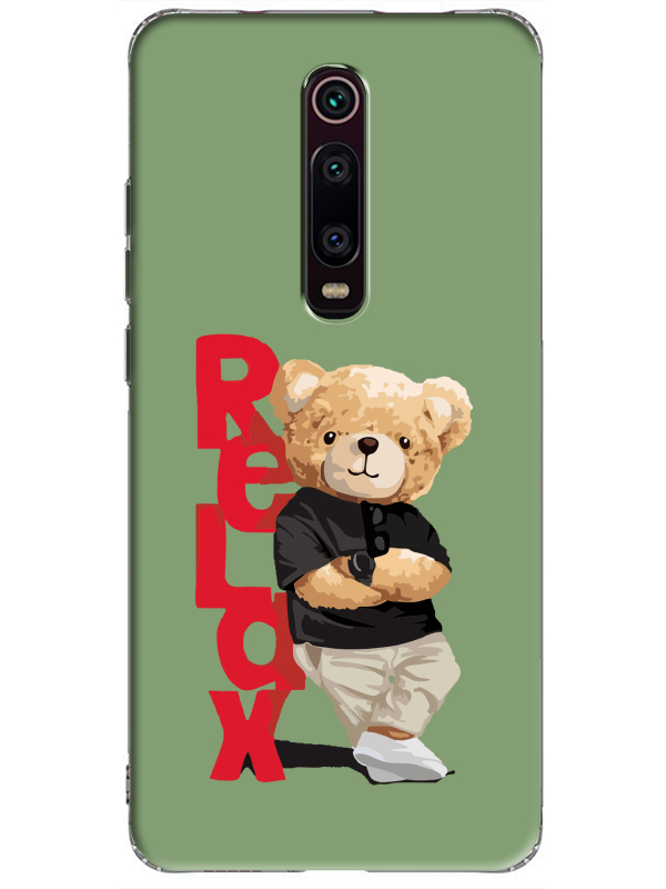 Xiaomi%20Mi%209T%20Teddy%20Bear%20Relax%20Yeşil%20Telefon%20Kılıfı