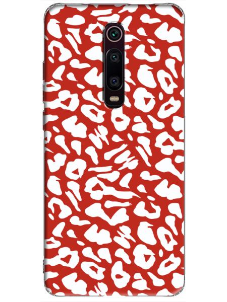 Xiaomi%20Mi%209T%20Leopar%20Desenli%20Kırmızı%20Telefon%20Kılıfı