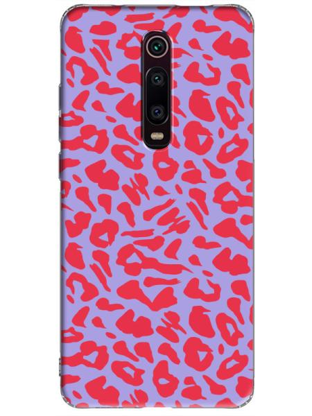 Xiaomi%20Mi%209T%20Leopar%20Desenli%20Lila%20Telefon%20Kılıfı