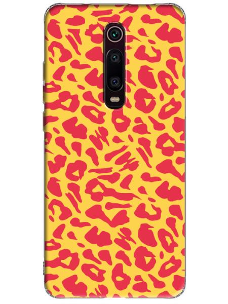 Xiaomi%20Mi%209T%20Leopar%20Desenli%20Sarı%20Telefon%20Kılıfı