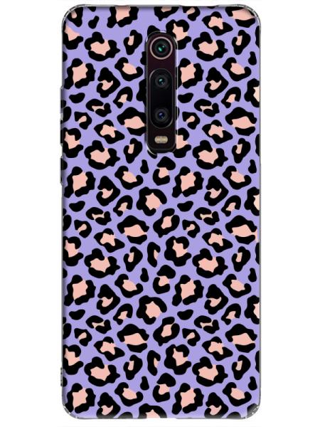 Xiaomi%20Mi%209T%20Leopar%20Desenli%20Lila%20Telefon%20Kılıfı