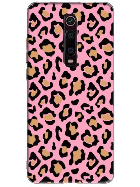 Xiaomi%20Mi%209T%20Leopar%20Desenli%20Pembe%20Telefon%20Kılıfı