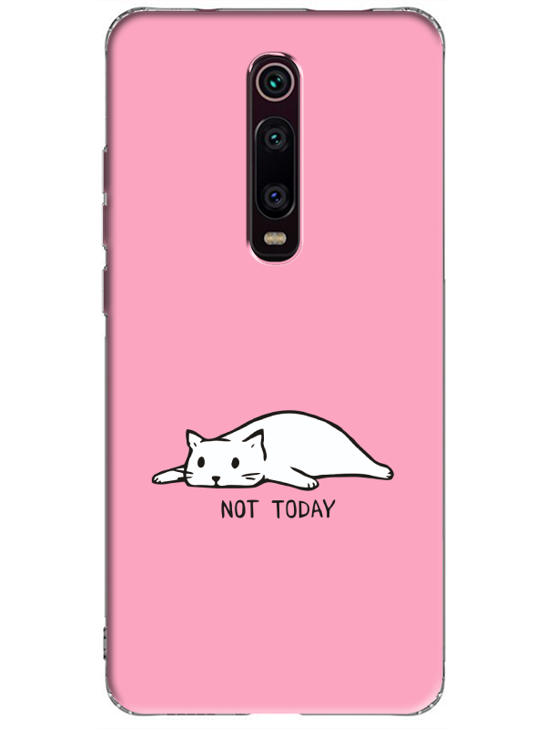 Xiaomi%20Mi%209T%20Not%20Today%20Kedi%20Pembe%20Telefon%20Kılıfı