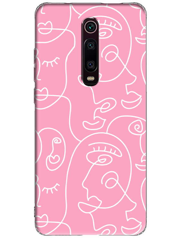 Xiaomi%20Mi%209T%20Face%20Art%20Pembe%20Telefon%20Kılıfı