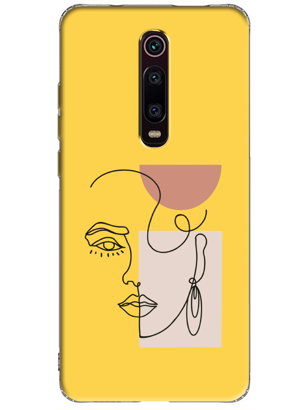 Xiaomi%20Mi%209T%20Women%20Art%20Sarı%20Telefon%20Kılıfı