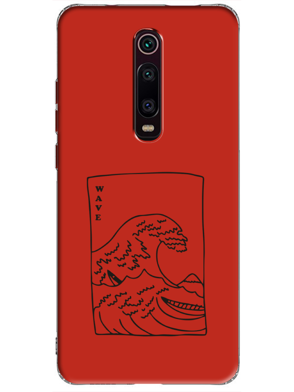 Xiaomi%20Mi%209T%20Kanagawa%20Wave%20Kırmızı%20Telefon%20Kılıfı